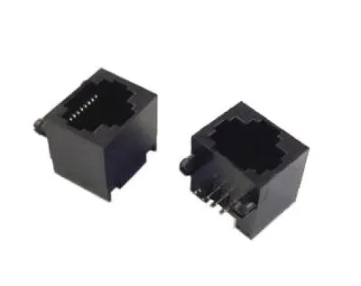 RJ45 8P8C Modüler Ethernet Jack THT R/A  Siyah