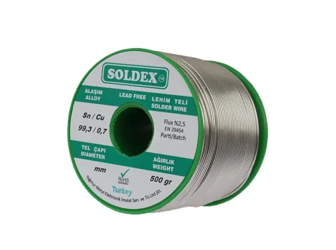 Soldex 0.75mm 500gr Kurşunsuz Lehim Teli - Sn99.3 Cu0.7 || 993075