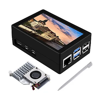 Raspberry Pi 5 3.5 inch 320x480 Ekran ve Muhafaza Kutusu - Aktif Soğutucu Dahil