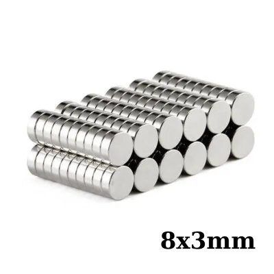 8x3mm Neodyum Güçlü Mıknatıs - Neodim Magnet