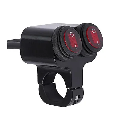 22mm 12V Su Geçirmez Motosiklet Gidon Anahtarı - Çiftli Kırmızı