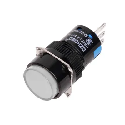 HBZS1-A AY-11Z 16mm Anahtarlı Buton - Beyaz