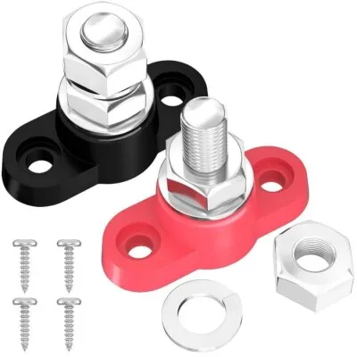 BB1-1A M10 Busbar Güç Dağıtım Bloğu  - Kırmızı/Siyah