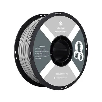 QİDİ Tech 1.75mm PLA Rapido Yüksek Hızlı Filament - 1kg, GRİ