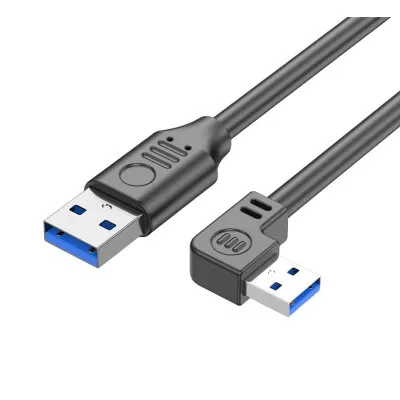 USB 3.0 Erkek-Erkek Sol Açılı Data ve Şarj Kablosu - 50cm