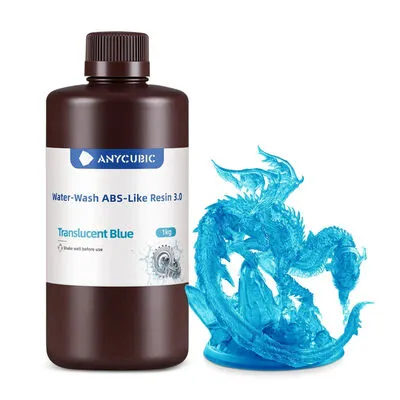 Anycubic Water-Wash ABS-Like Reçine 3.0 - Yarı Şeffaf Mavi - 1 Kg - SSXAB3TB