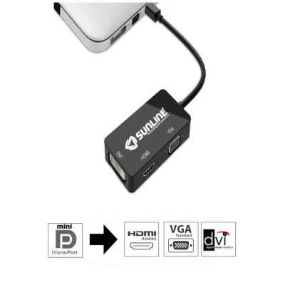 Sunline 170629 Mini DisplayPort to HDMI/VGA/DVI Dönüştürücü