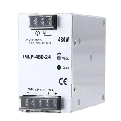 INLP-480-24 - 480W 24VDC 20A Raya Montajlı Güç Kaynağı