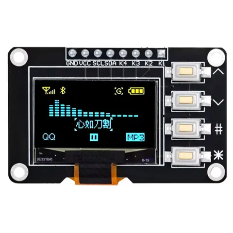0.96 İnç 128x64 OLED SSD1315 Butonlu Mavi Sarı