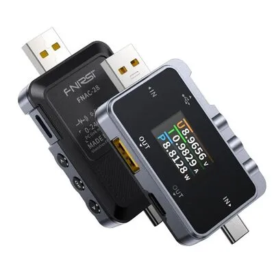 FNIRSI FNAC-28 2in1 Type-C USB Test Cihazı Dijital Voltmetre Ampermetre