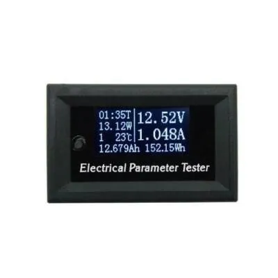 33V 10A 7in1 Dijital Voltmetre Ampermetre - Zaman Sıcaklık Watt Ölçer