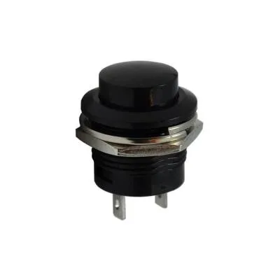 R13-507 16mm Yaylı Push Buton - Siyah