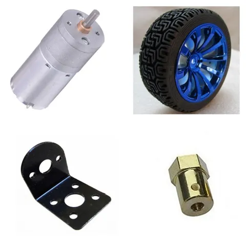 12v 500 Rpm 25mm Motor ve Teker Seti