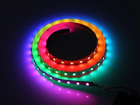 WS2812B Adreslenebilir RGB Şerit Led- 60 led - IP20 - (5m - 300 Led)
