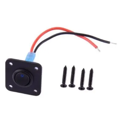 Tekli ON-OFF Mavi Nokta Işıklı Anahtar Switch Panel 12V-24V