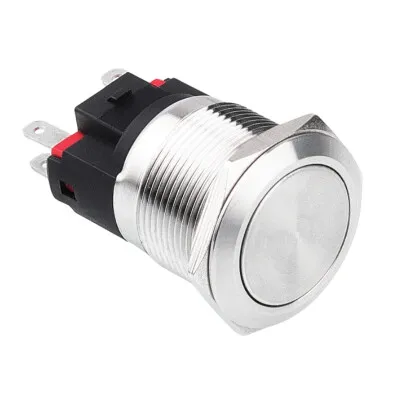 WD22E-P1 22mm Düz Yaylı Metal Buton