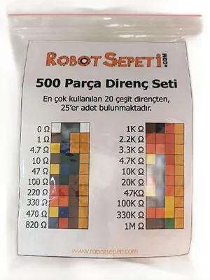 500 Parça Direnç Seti ( En Çok Kullanılan 20 Çeşit )