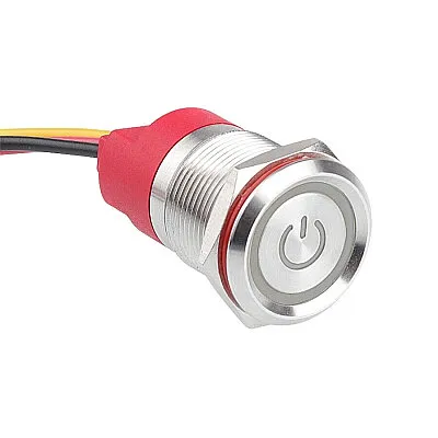 WD19T-P2-EC 19mm Dokunmatik Touch Metal Buton - Sarı