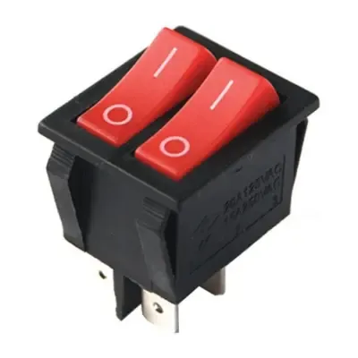 İkili Soba Anahtarı (Dual Rocker Switch) -  Işıksız, Dar, IC-103, 4p