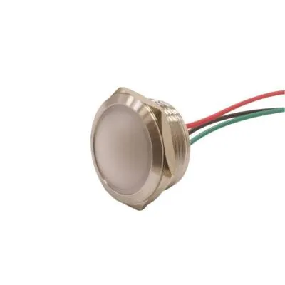 WD22L-P2/RG- 22mm 12-24V Kablolu Metal Sinyal Lambası - 2 Renk Katot