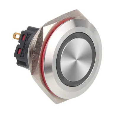 WD30B-P1Z-E 30mm Düz Anahtarlı Işıklı Metal Buton - Beyaz