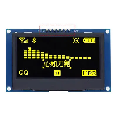 2.42 inç 128X64 OLED Ekran SSD1309 7 Pin SPI/IIC I2C Seri Sarı