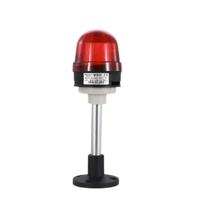 Acil Yanıp Sönen Strobe Uyarı Işığı Sirenli Buzzer Alarm Lambası - Kırmızı - 24V