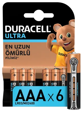 Duracell Ultra AAA 1.5V İnce Kalem Pil - LR03 - MX2400, 6lı