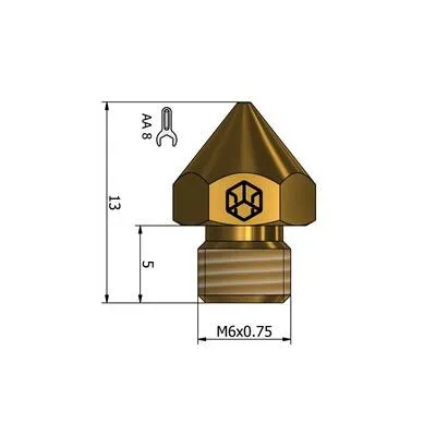 0.6mm CR10S CSA Nozzle - M6x0.75mm