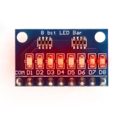 3,3V 5V 8-Bit Kırmızı LED Modülü - Anot