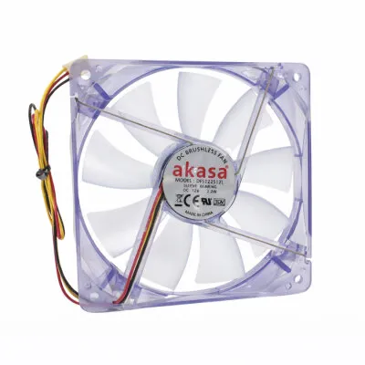 120x120x25mm 12V 0.18A Fan 3 Kablolu - Mavi Işıklı