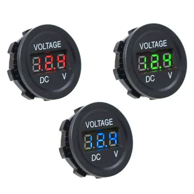 DC7V-30V LED Panel Mini Dijital Voltmetre - Mavi
