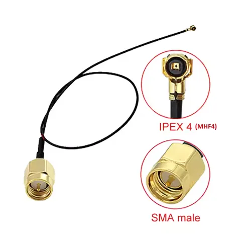 MHF4 SMA Kablo;  MHF4/f  - SMA/m , 1.13 kablo, 10cm