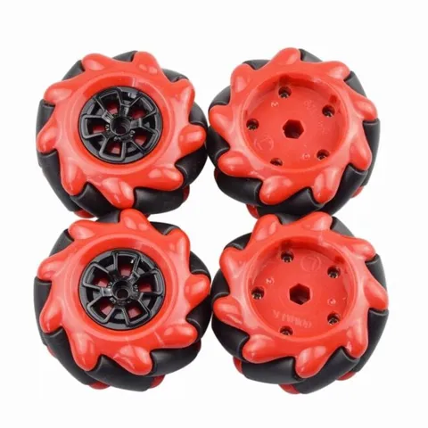 Mecanum Tekerlek Seti 60mm-K - Kırmızı (4 Adet)