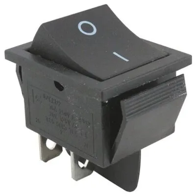 Geniş Işıksız Anahtar (Rocker Switch) -  Siyah, Işıksız, 4p, IC-106