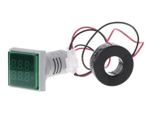 22mm Dijital Voltmetre Ampermetre Ac 20v-500v 0-100A Mavi