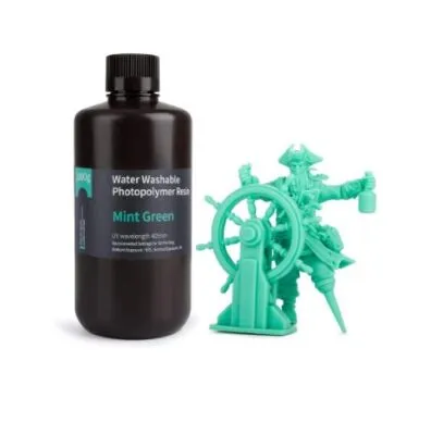 ELEGOO Water Washable (Suda Yıkanabilir) Reçine - Mint Green, 1Kg