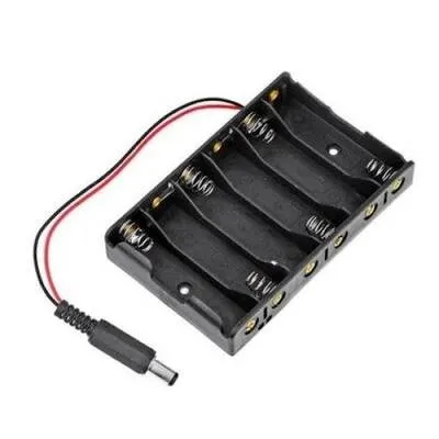6′lı AA Pil Yuvası (Barrel Jack-Jak Çıkışlı)