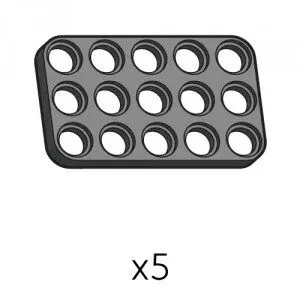 Plate (SPD-3b5(K)) | Robotis DREAM Uyumlu Plaka - SİYAH | 5 Adet