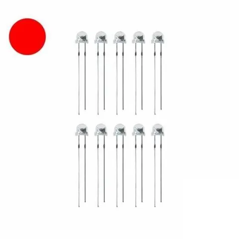 4.8mm Şeffaf Kırmızı Mantar Led - 10 Adet