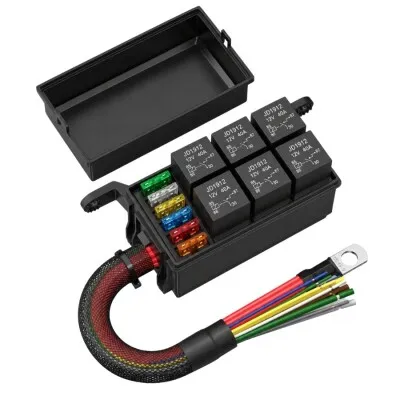 RB-R6F6-RF-W2 6-Yollu Kablolu Otomotiv Röle ve Sigorta Kutusu - 6 Röle + 6 Sigorta Dahil