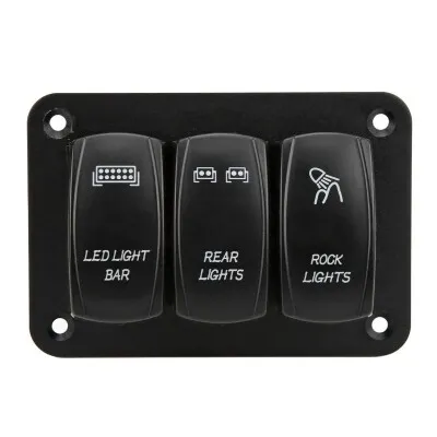 3'lü ON-OFF Işıklı Anahtar Switch Panel 12V-24V- Kırmızı
