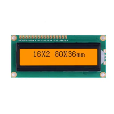 2X16 Lcd Display Sol Üst Turuncu - SMR1602A