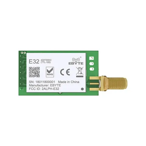 E32-433T20D -V8, 433MHz LoRa Modül , SX1278, 20dBm, 3km, UART, DIP