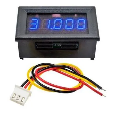 DC 0-33.000V Yüksek Hassasiyetli Dijital Voltmetre - Mavi