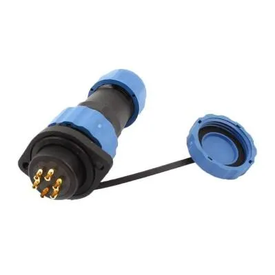 SD16 6 Pin 16mm Su Geçirmez Konnektör Takımı - Flanşlı Panel Tipi