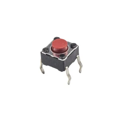 6x6x5mm 4 Pinli Kırmızı Push Buton - Tact Switch
