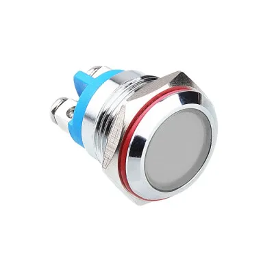 WD16L-P0 16mm 12-24V Metal Sinyal Lambası - Beyaz