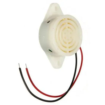 3-24V Devreli 40mm Kulaklı Buzzer - Beyaz
