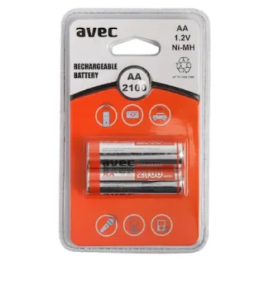 Avec Şarj Edilebilir NiMH AA Kalem Pil - 2100mah, 1.2V,  2 li